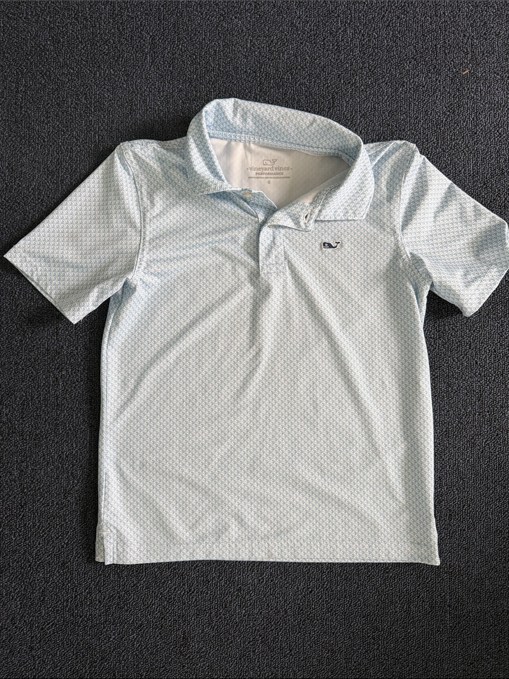 Vineyard Vines Light Blue Print Boys' Polo